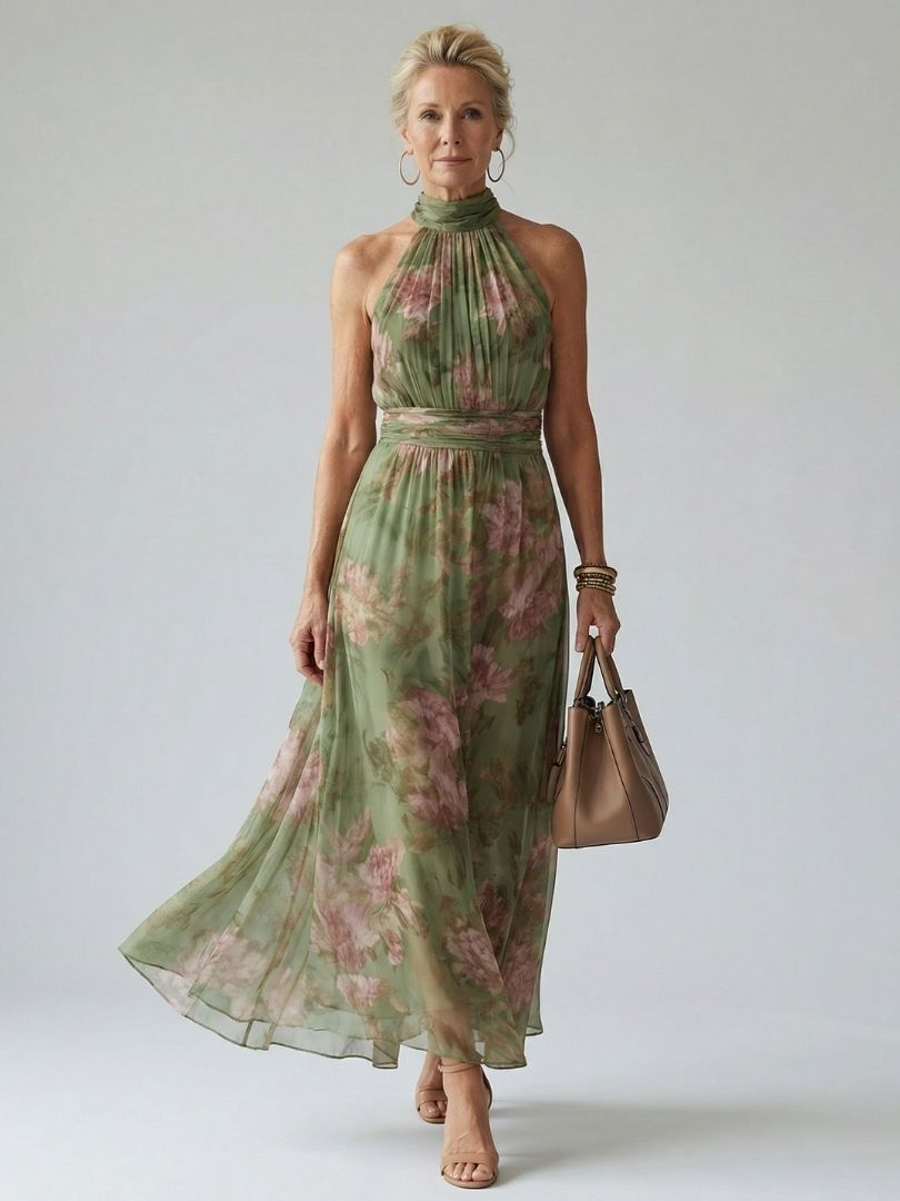 Mirelle | Gathered Halter Midi Dress  Julia & Anne Dress Co.