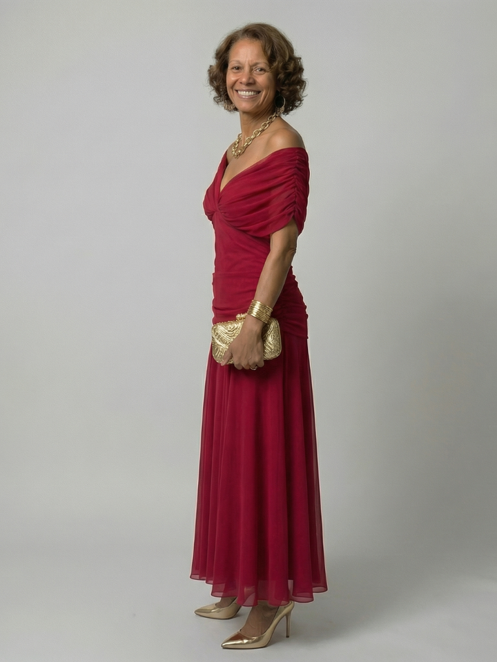 Calen | Off Shoulder Flow Midi Dress