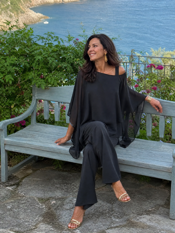 Aurelisse | Layered Asymmetrical Two Piece Pant Set