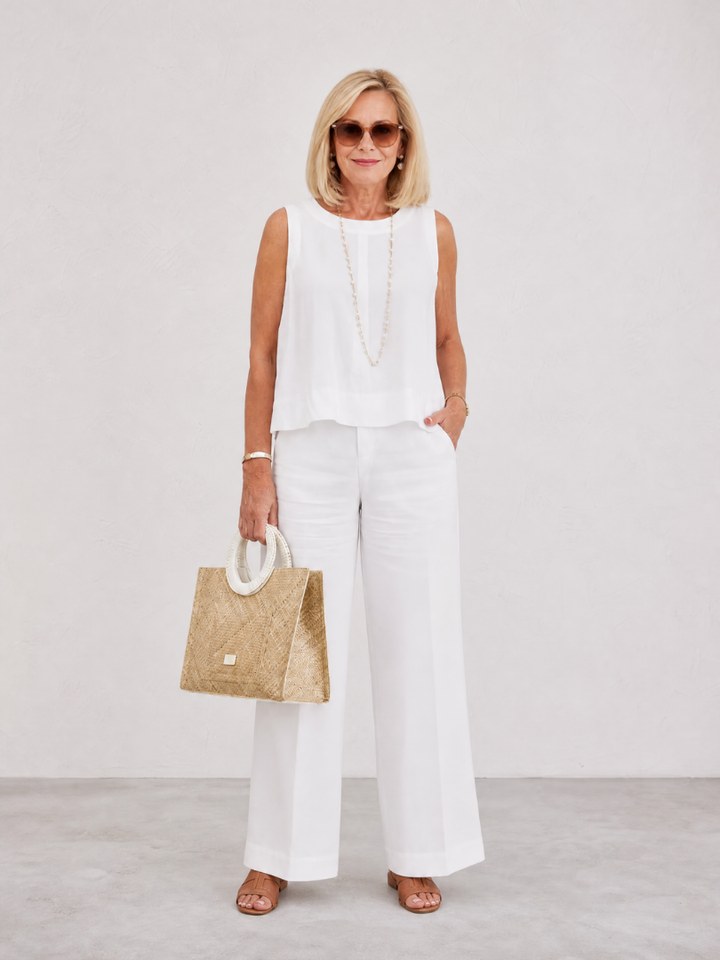 Bianca | Layered Tank Top And Wide Leg Pants Set