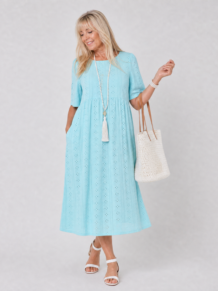 Julie | Eyelet Midi Dress