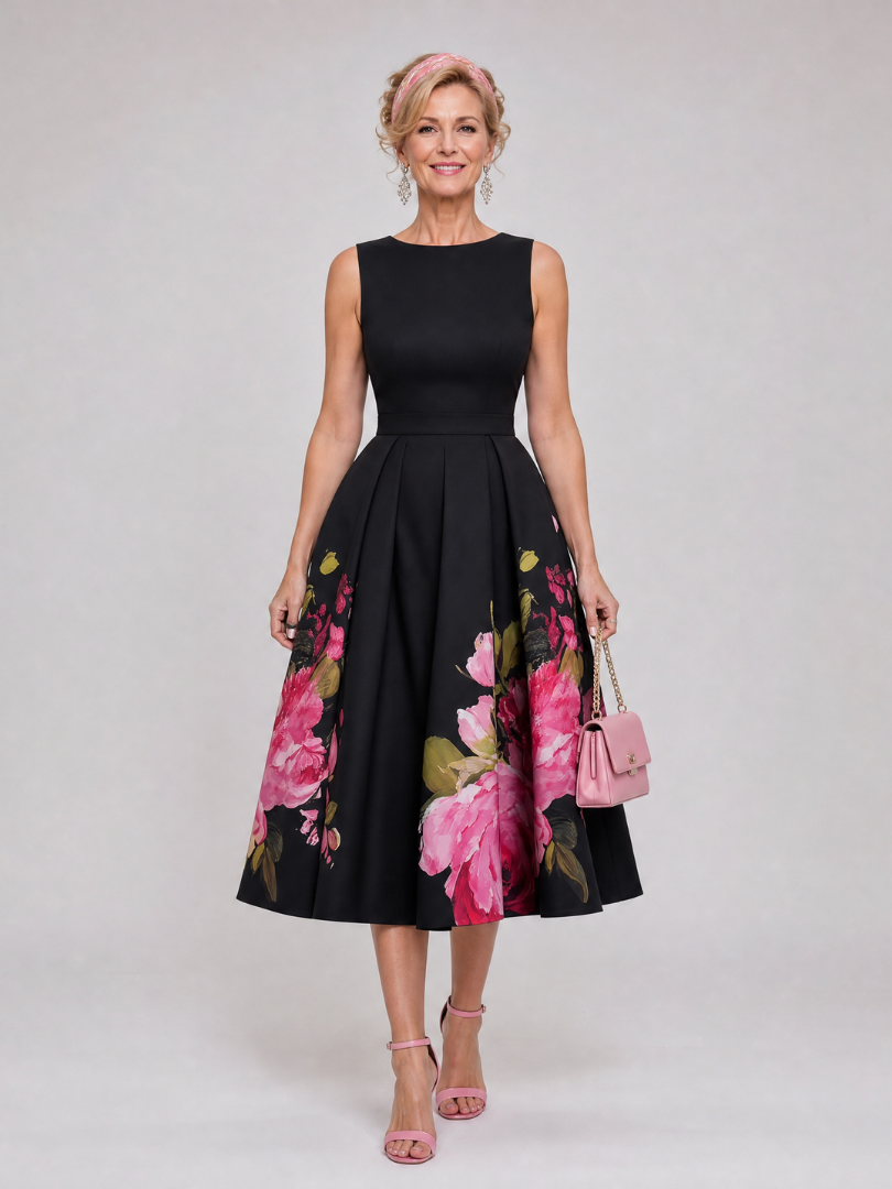 Valestria | Floral Sleeveless Midi Dress