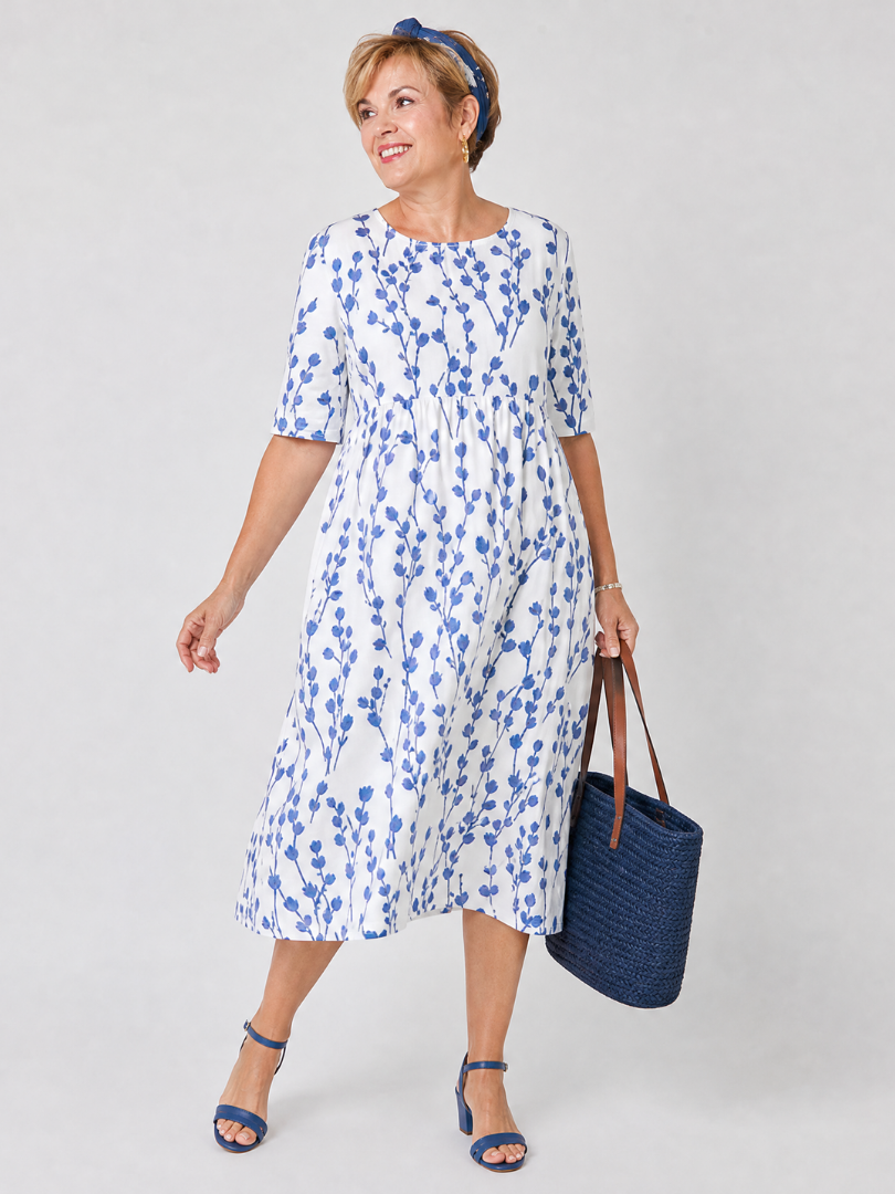 Sharon | Floral Pocket Midi Dress