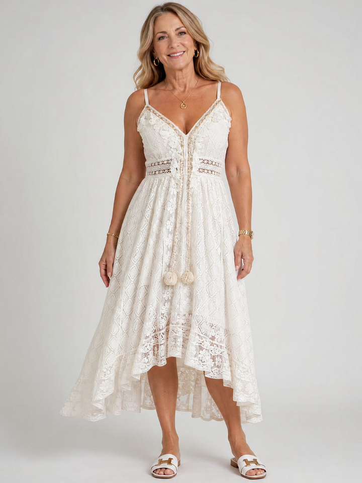 Blakely | Lace Sleeveless Midi Dress