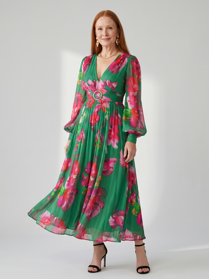 Valen | Soft Floral Midi Dress