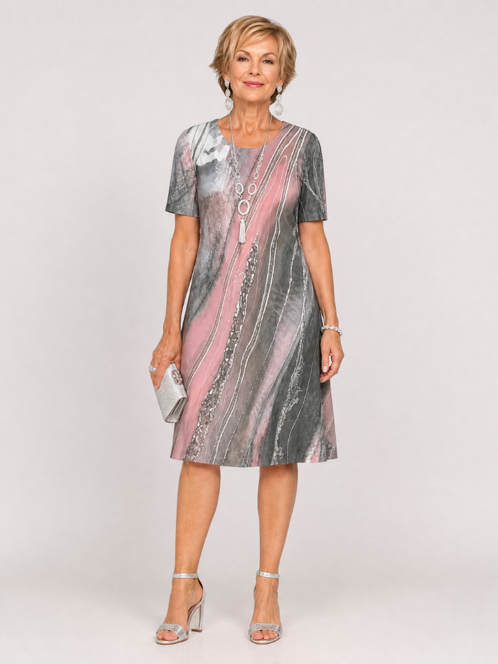 Virexia | Abstract Print Midi Dress