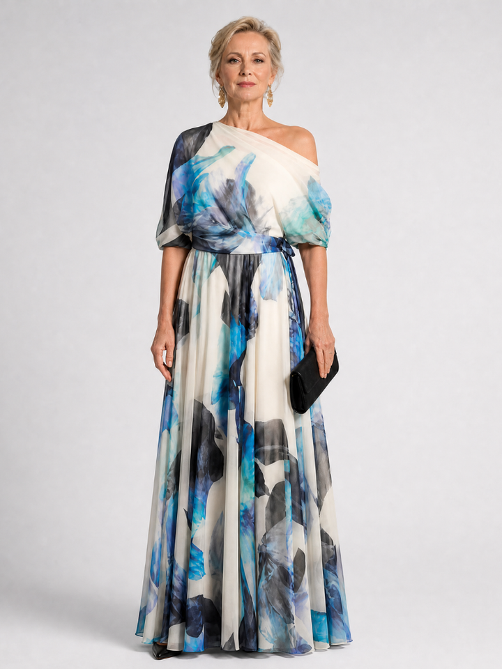 Lysanthe | Off Shoulder Floral Print Maxi Dress
