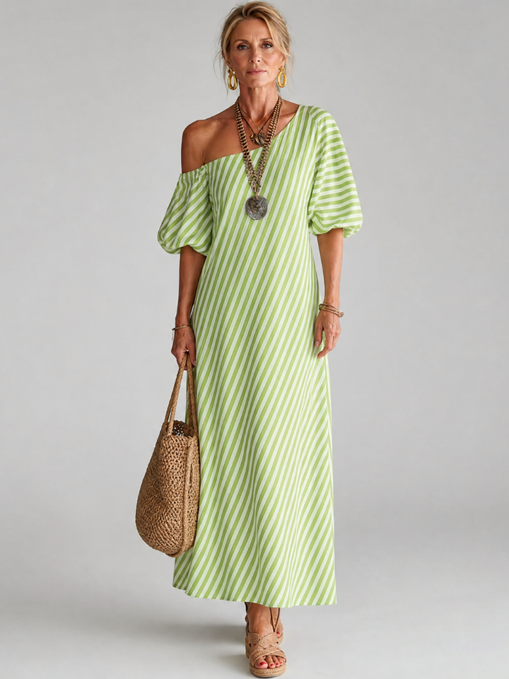 Ilyndra | Striped Empire Waist Midi Dress