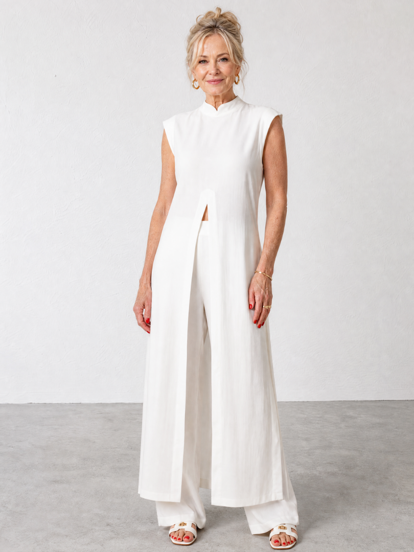 Elizabeth | Sleeveless Tunic And Wide Leg Pants Set