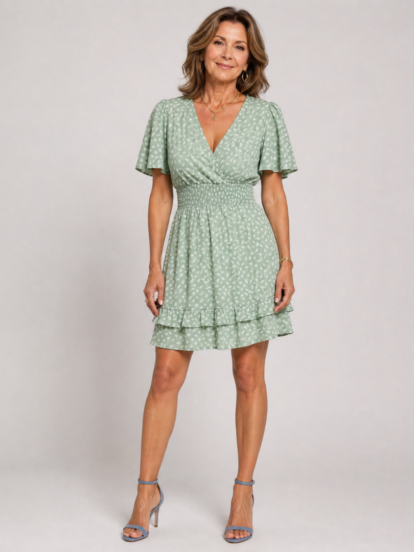 Aaliyah | Printed Flutter Sleeve Mini Dress