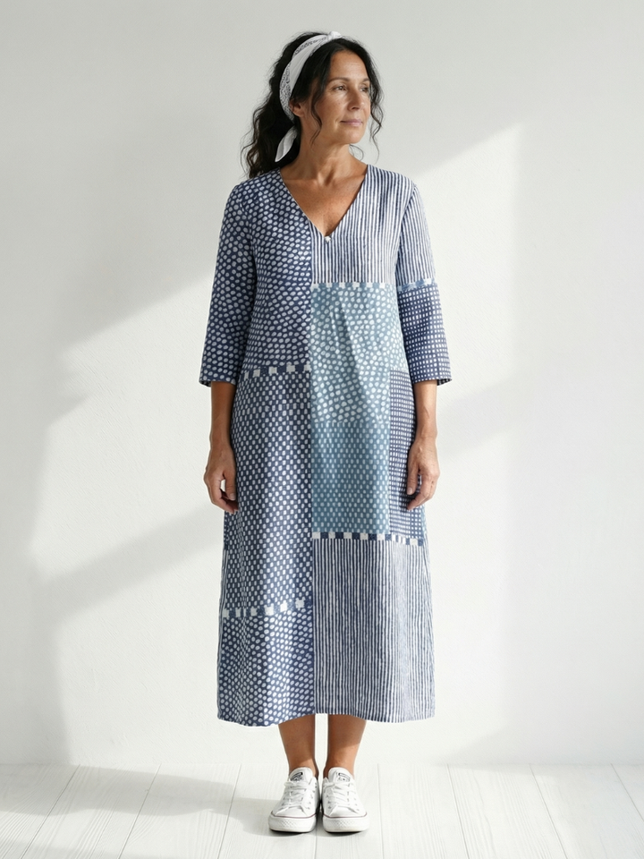 Nolan | Fit Patchwork Midi Dress