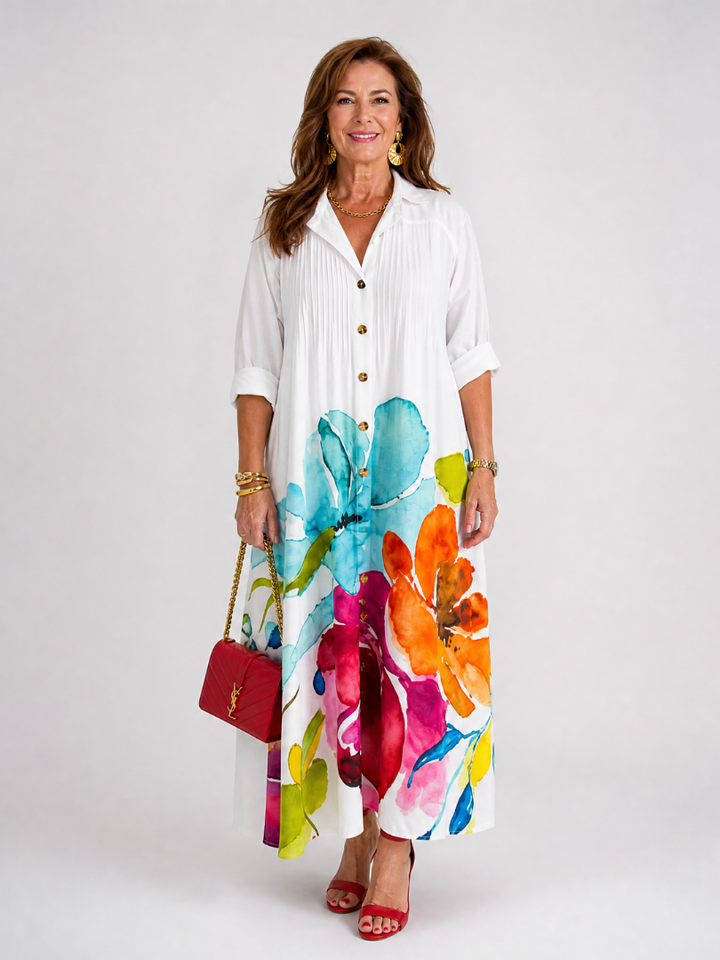 Valeska | Abstract Print Midi Dress