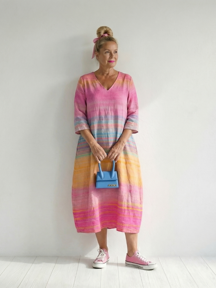 Blake | Ease Gradient Stripe Midi Dress