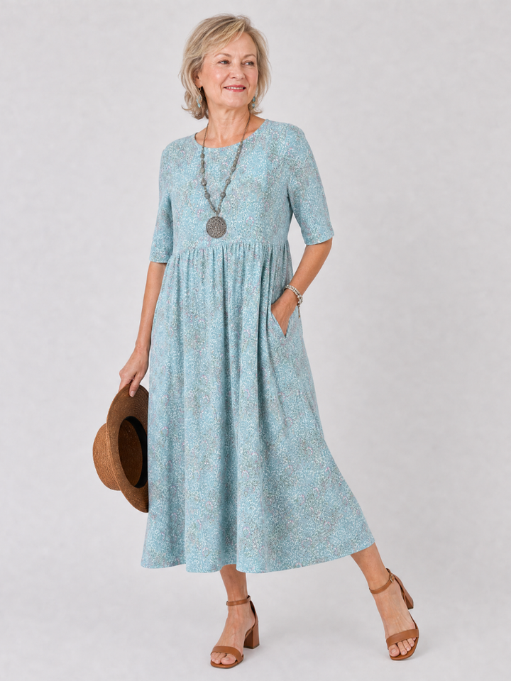 Linda | Printed Pocket Midi Dress