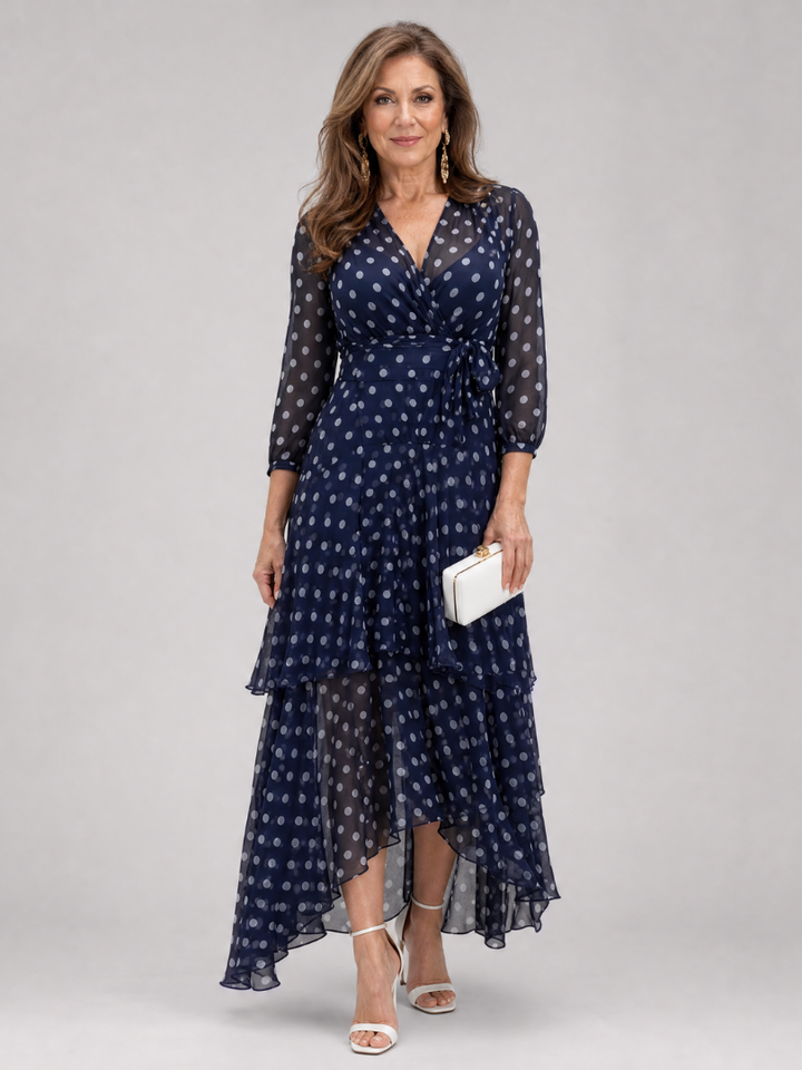 Molly | Polka Dot Long Sleeve Midi Dress