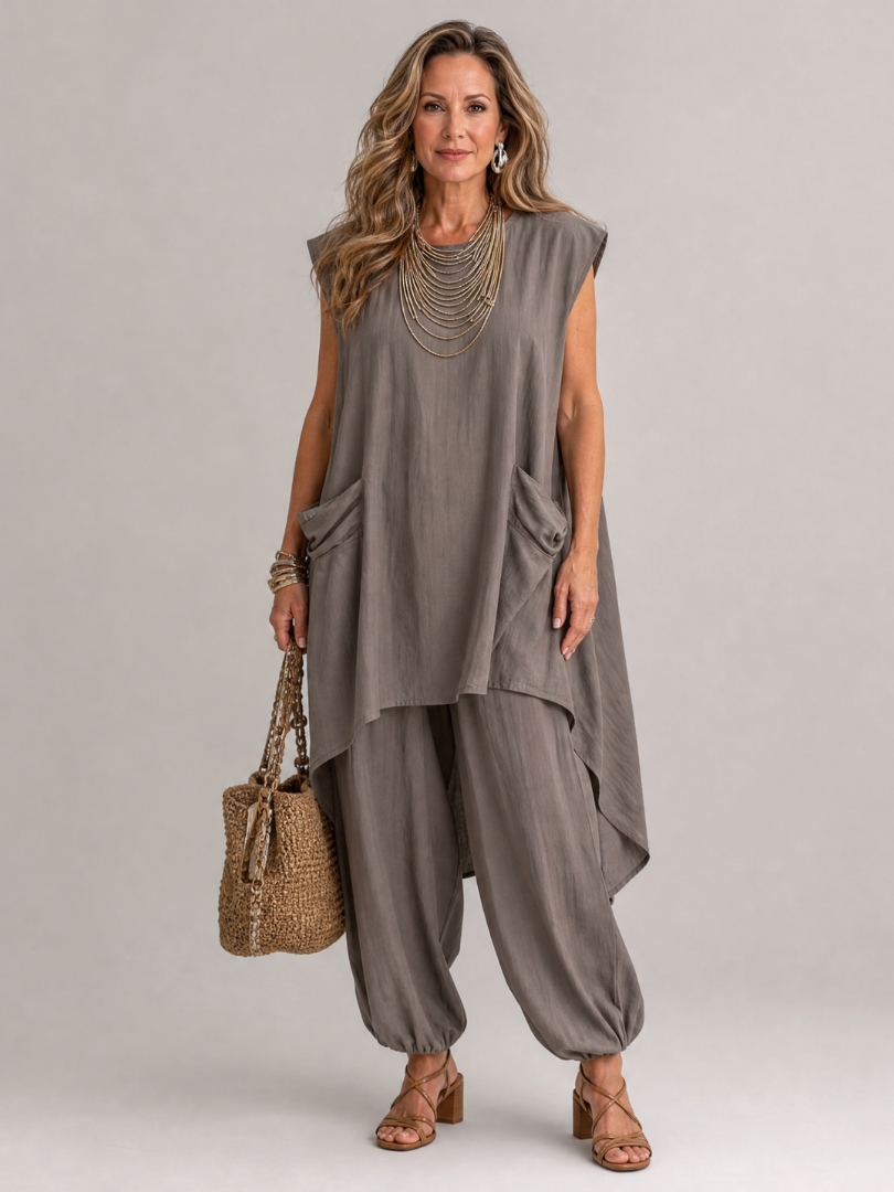 Morgan | Sleeveless Tunic And Pants Set