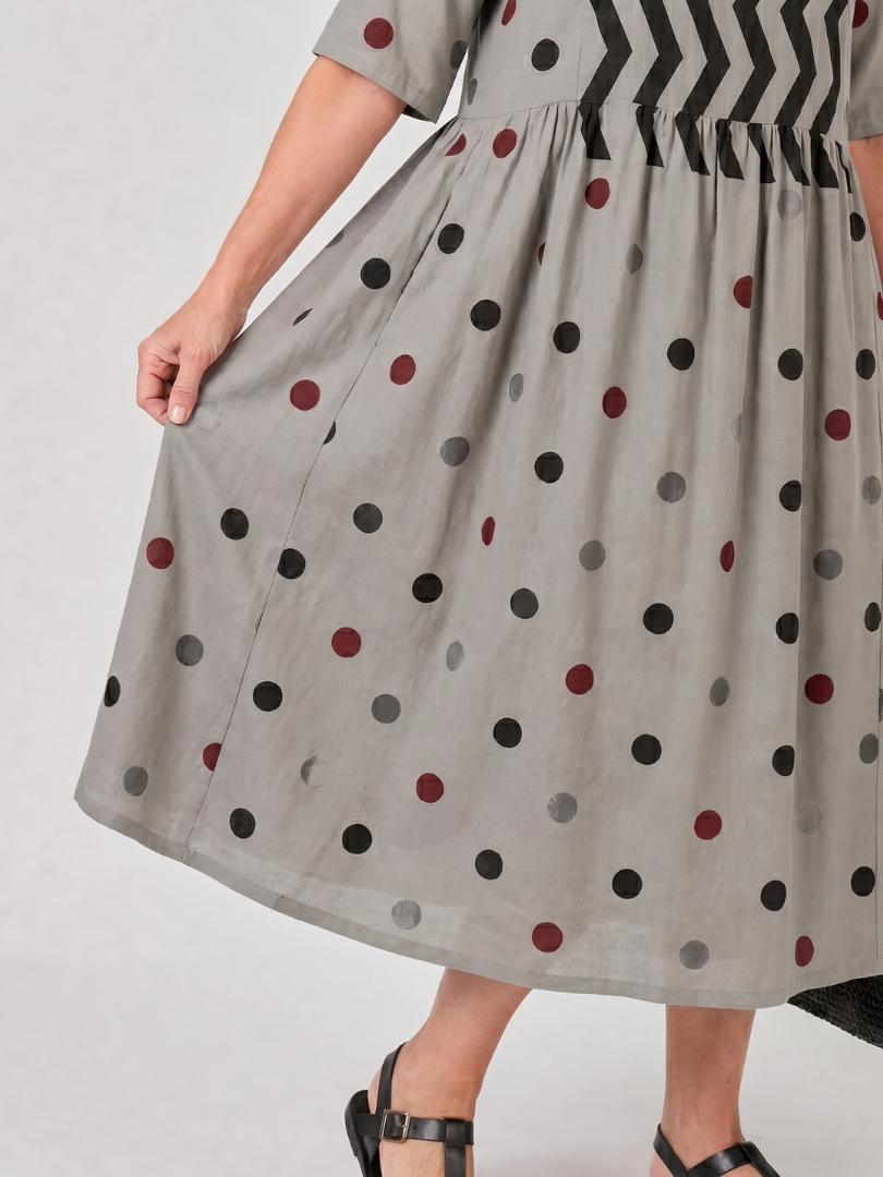 Carol | Mixed Print Midi Dress