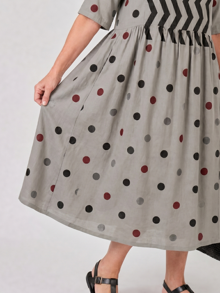 Carol | Mixed Print Midi Dress