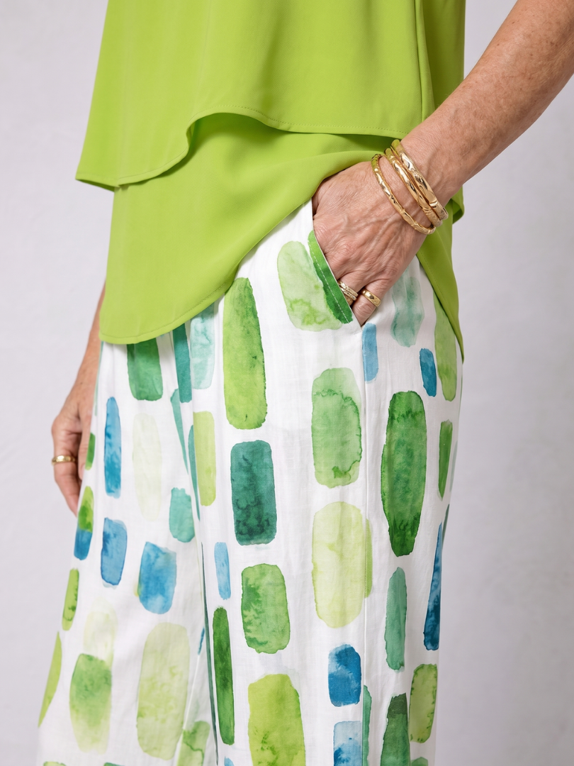 Hannah | Layered Tank Top And Printed Wide Leg Pants Set
