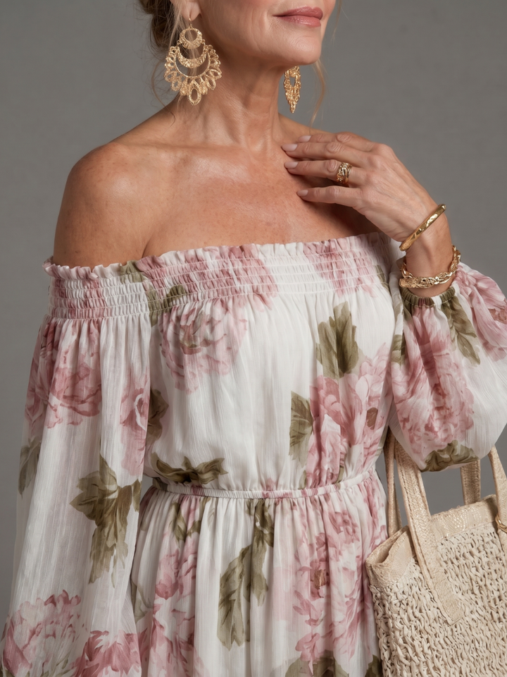 Euram | Off Shoulder Floral Maxi Dress
