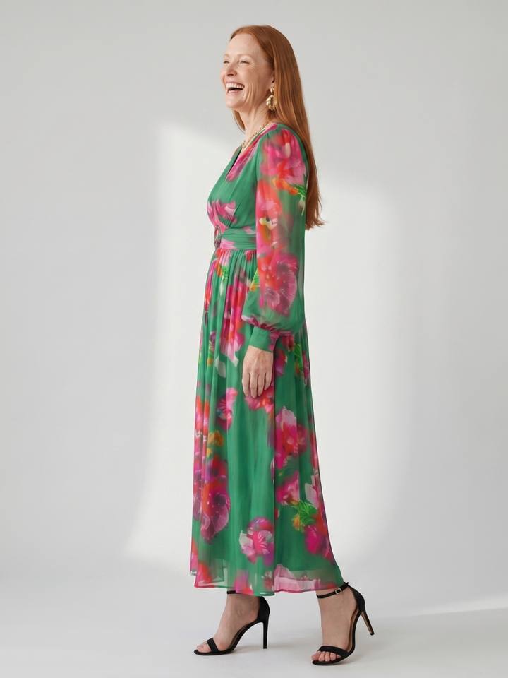 Valen | Soft Floral Midi Dress