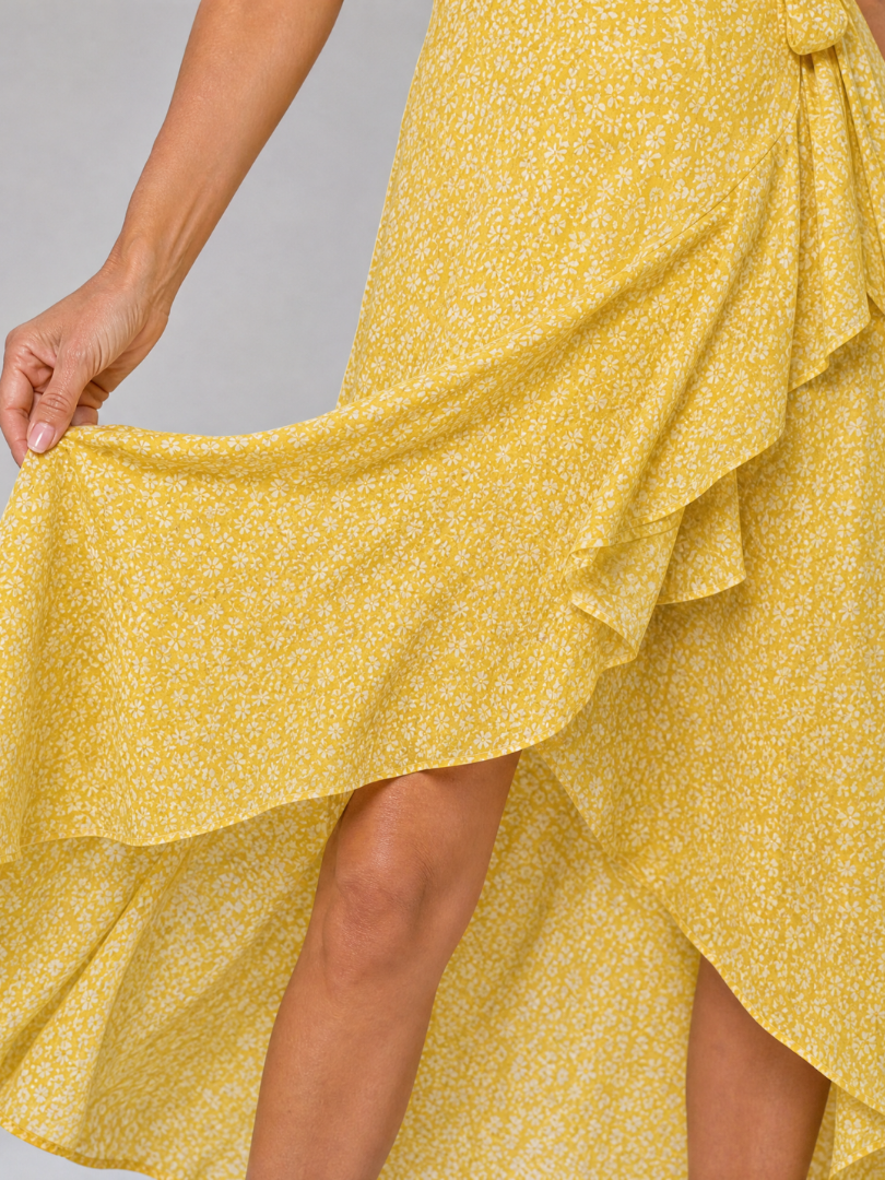 Megan | Floral Wrap Midi Dress
