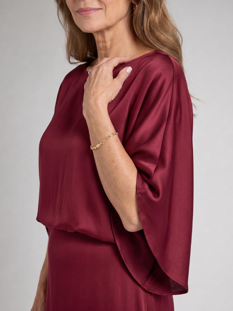 Quenara | Draped Overlay Midi Dress
