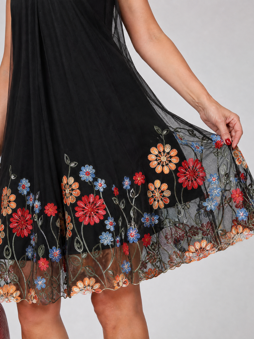 Sophie | Embroidered Halter Neck Mini Dress