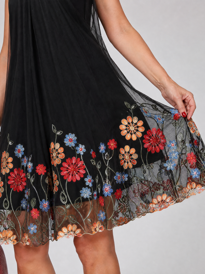 Sophie | Embroidered Halter Neck Mini Dress