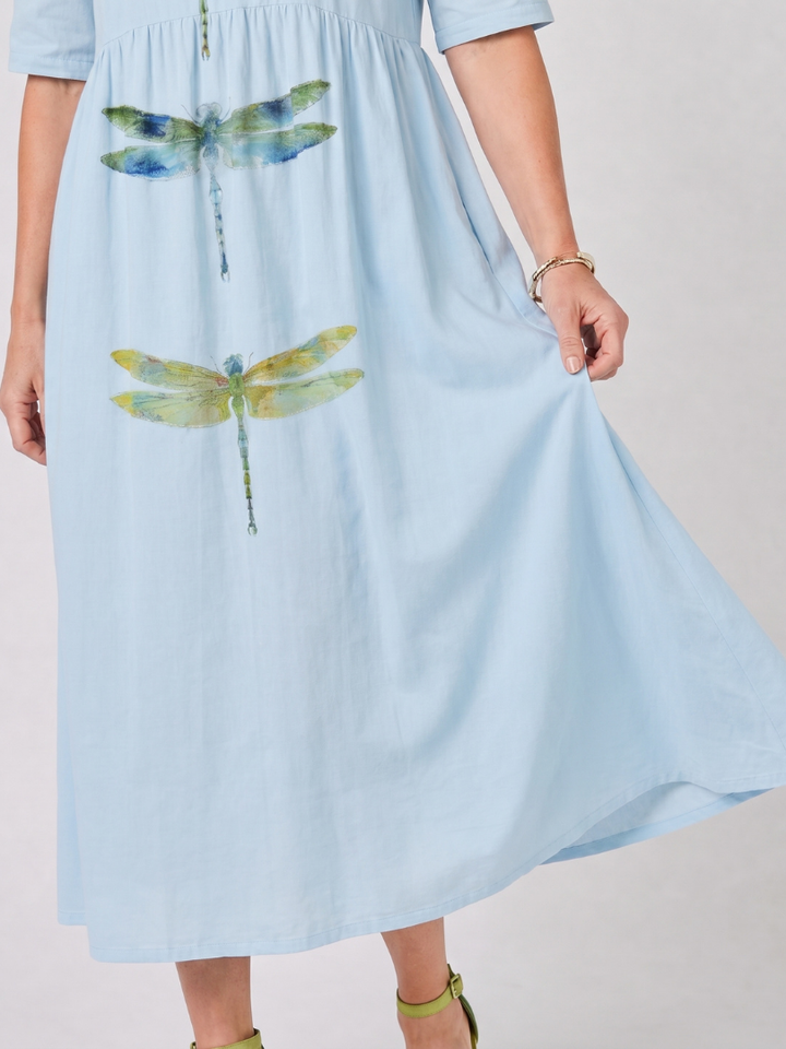 Daisy | Dragonfly Print Midi Dress