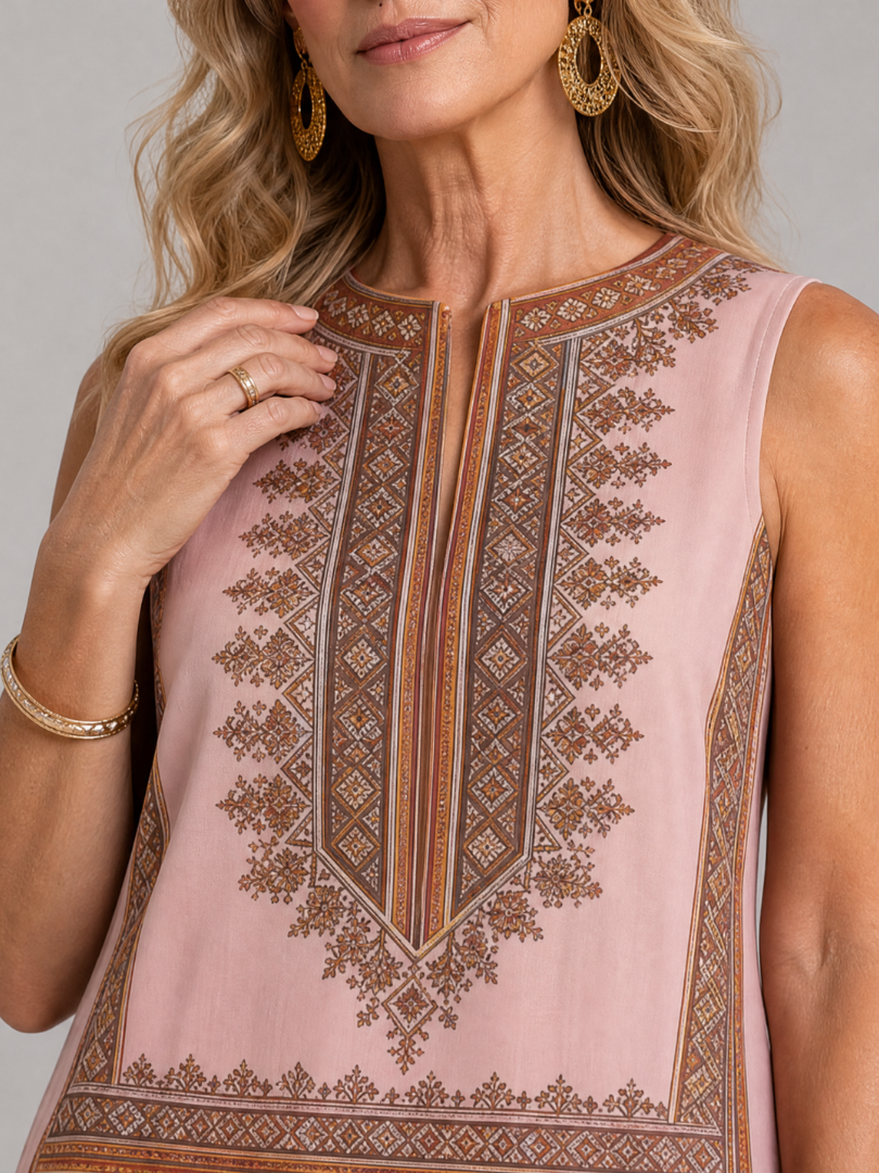 Paige | Printed Sleeveless Top And Wide Leg Pants Set