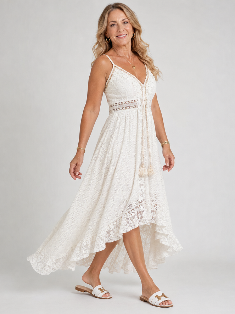 Blakely | Lace Sleeveless Midi Dress