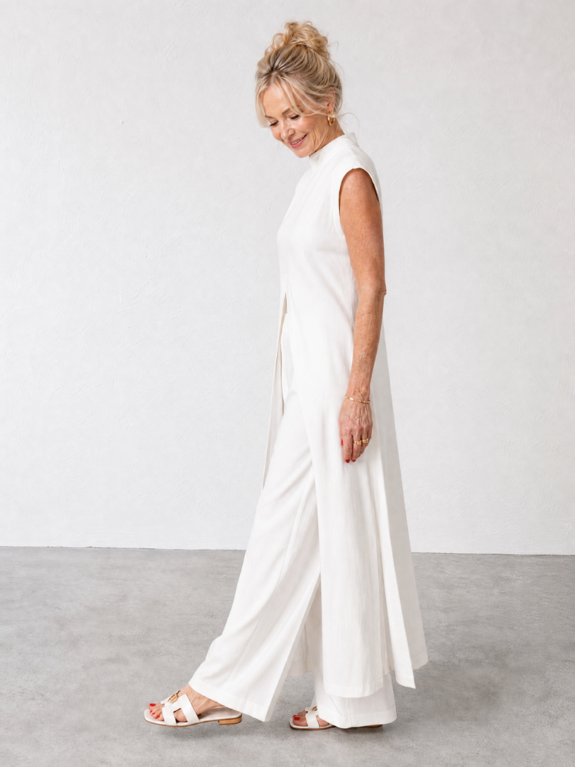 Elizabeth | Sleeveless Tunic And Wide Leg Pants Set