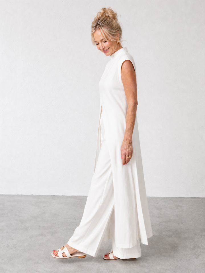 Elizabeth | Sleeveless Tunic And Wide Leg Pants Set