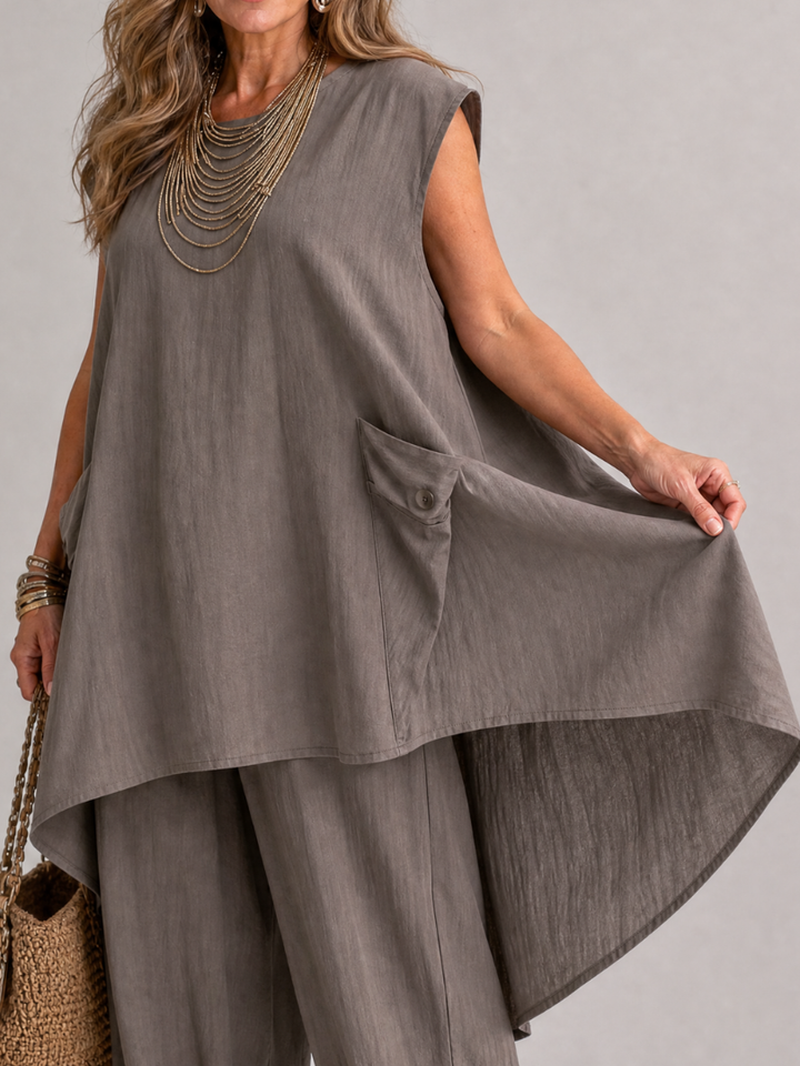 Morgan | Sleeveless Tunic And Pants Set