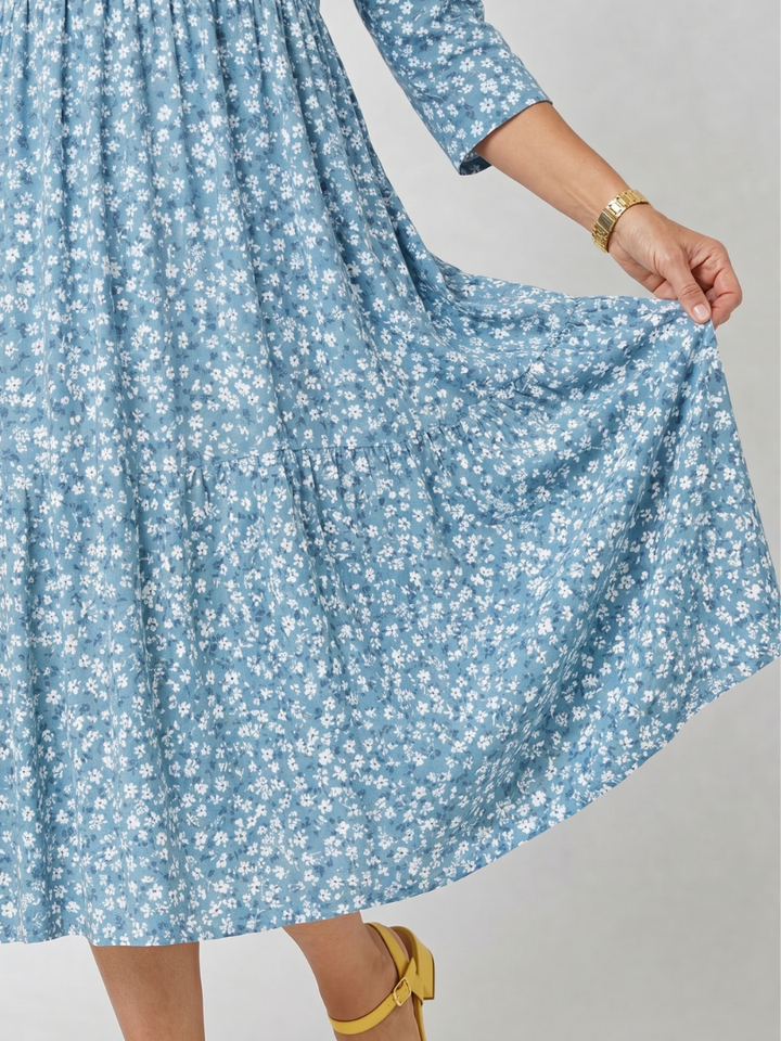 Brianna | Floral Pocket Midi Dress
