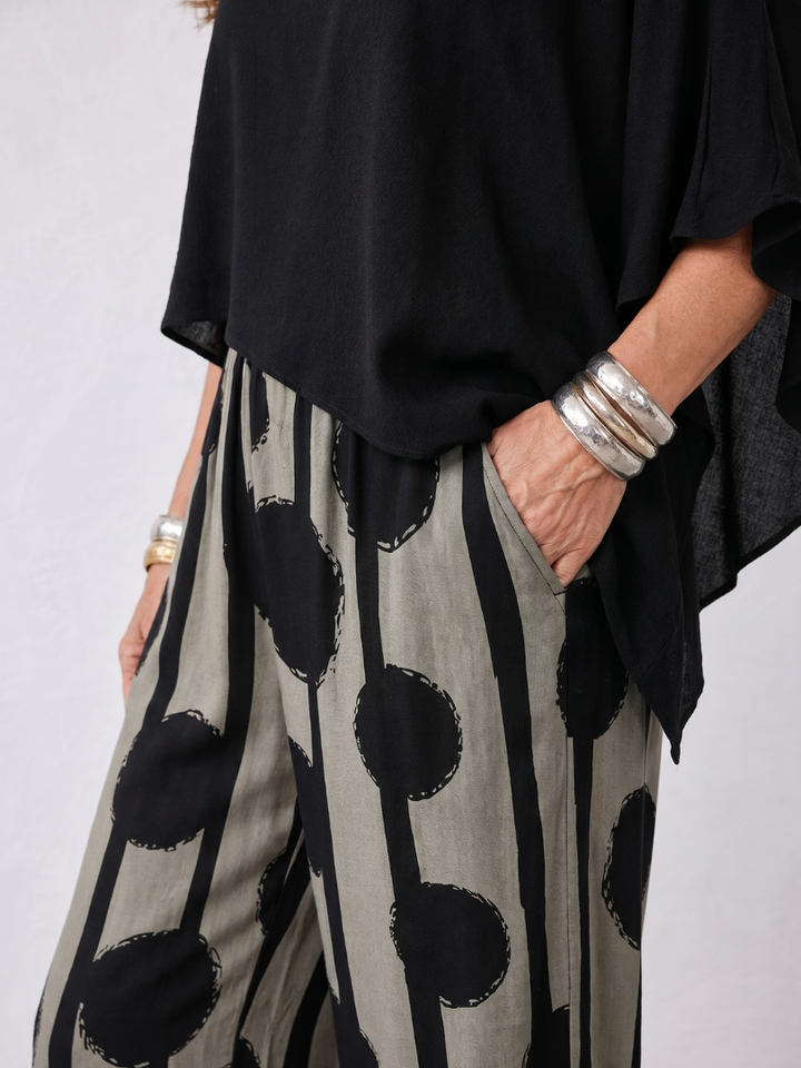 Reese | Flowing Top And Abstract Wide Leg Pants Set