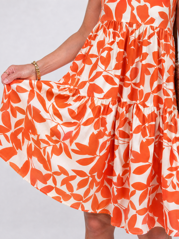 Ysalenne | Leaf Print Sleeveless Mini Dress
