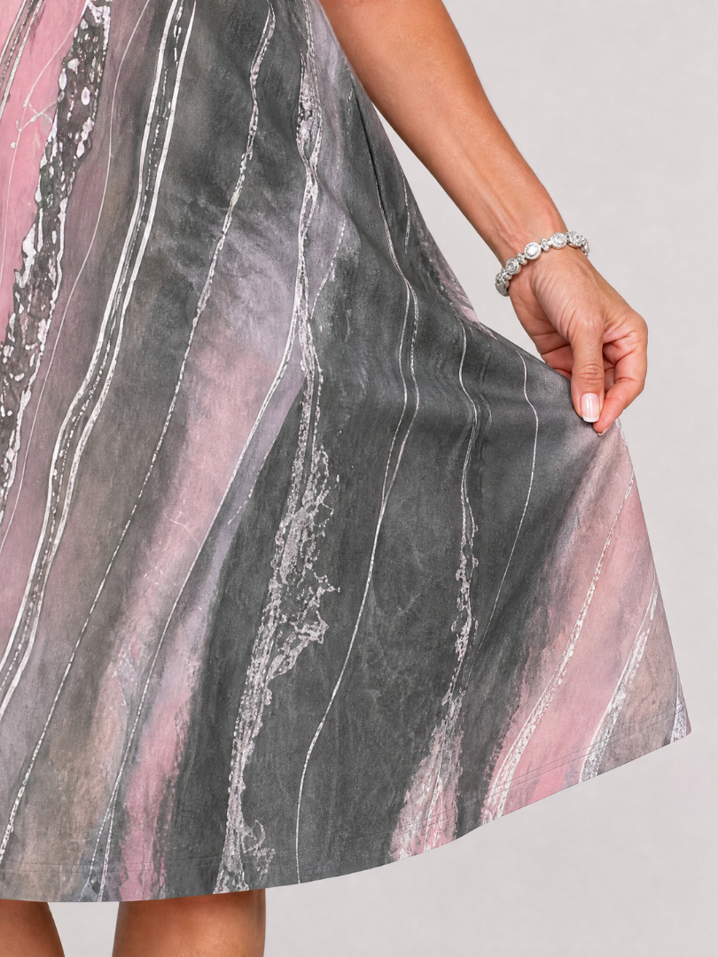 Virexia | Abstract Print Midi Dress