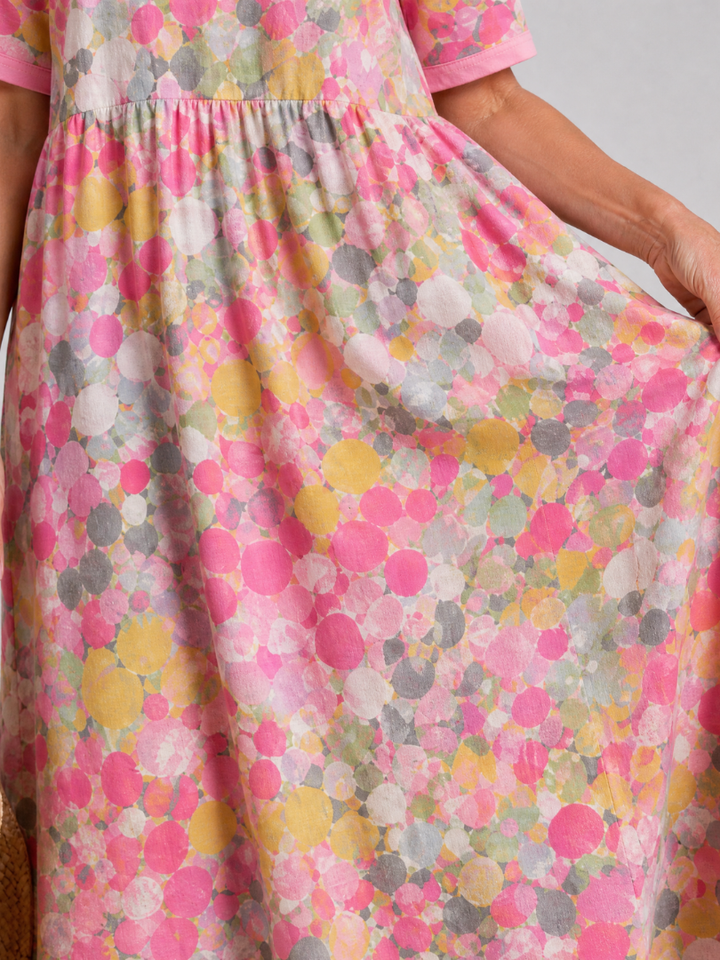 Ysoria | Printed Half Sleeve Midi Dress