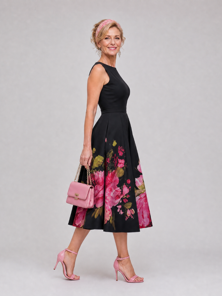 Valestria | Floral Sleeveless Midi Dress