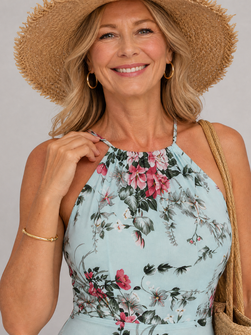 Jessme | Floral Halter Neck Midi Dress