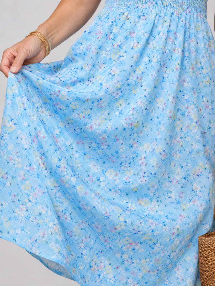 Victoria | Floral V Neck Midi Dress