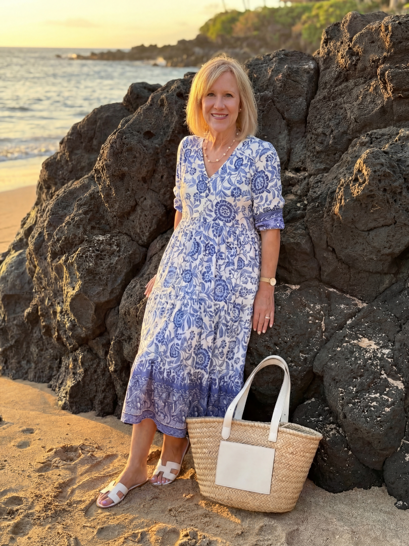 Nalani | Porcelain Midi Dress