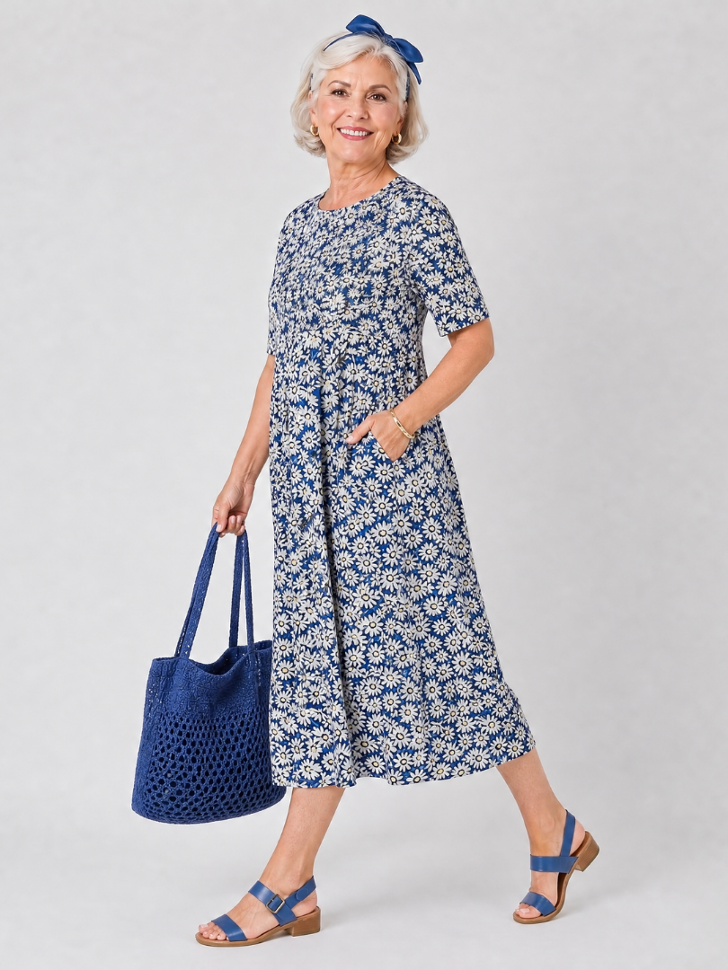 Betty | Floral Pocket Midi Dress