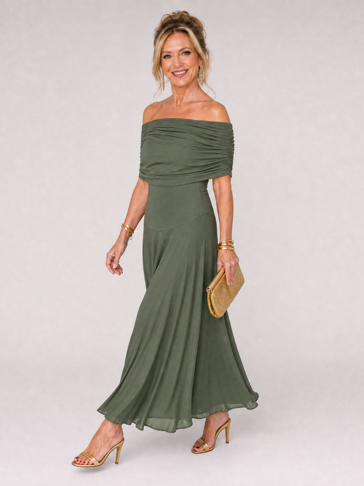 Auora | Smocked Off Shoulder Maxi Dress