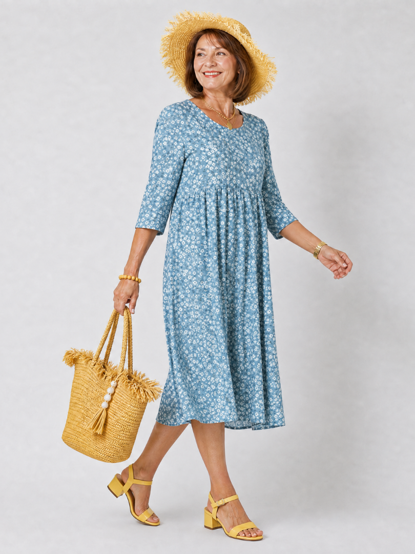 Brianna | Floral Pocket Midi Dress