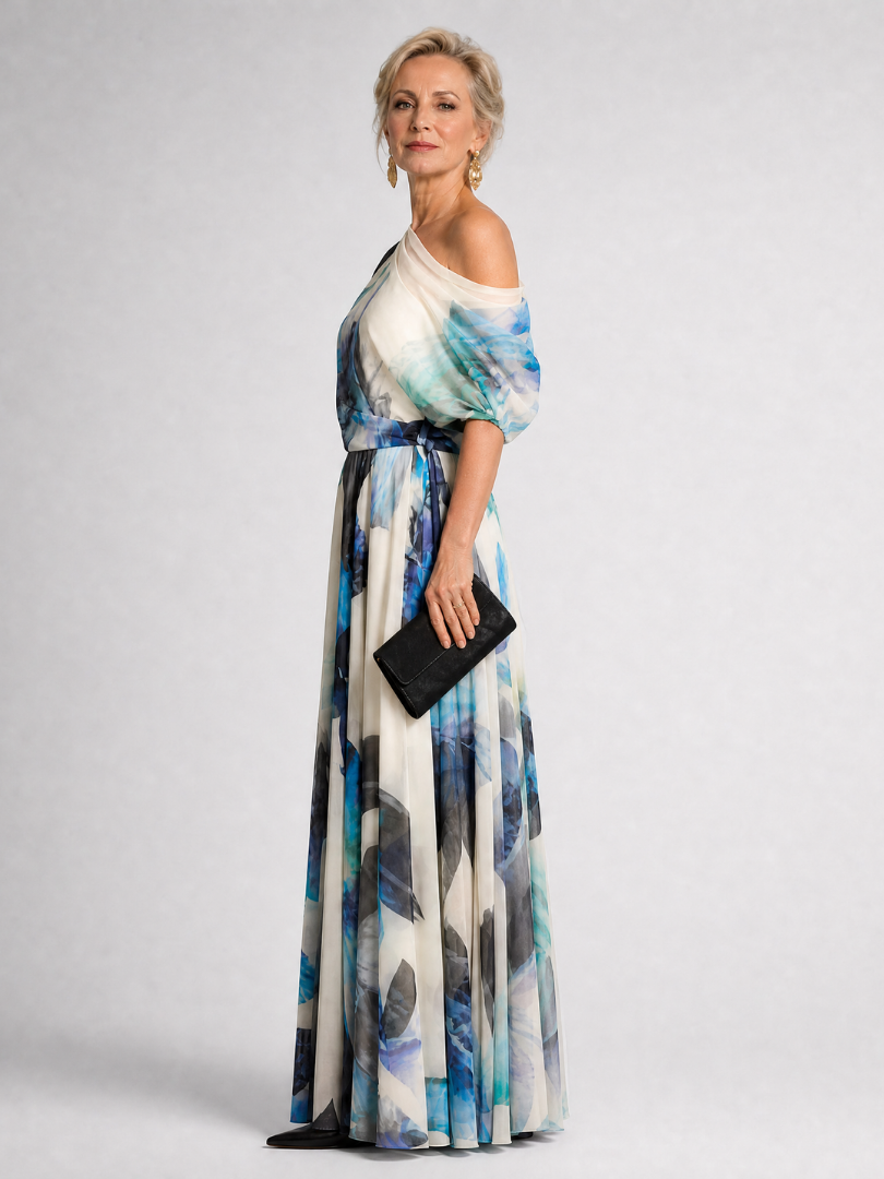 Lysanthe | Off Shoulder Floral Print Maxi Dress