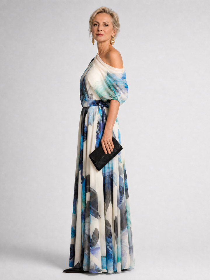 Lysanthe | Off Shoulder Floral Print Maxi Dress
