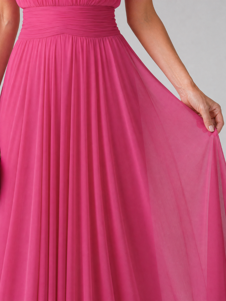 Simran | Sleeveless Gathered Waist Midi Dress
